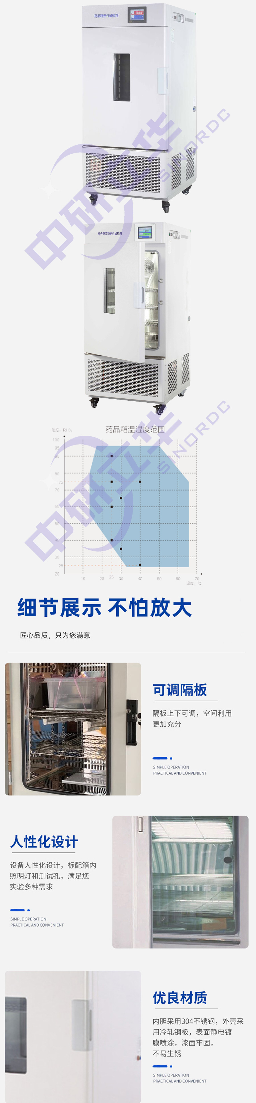 藥品穩(wěn)定性試驗(yàn)箱及細(xì)節(jié)展示